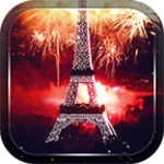 eiffel tower fireworks android application logo